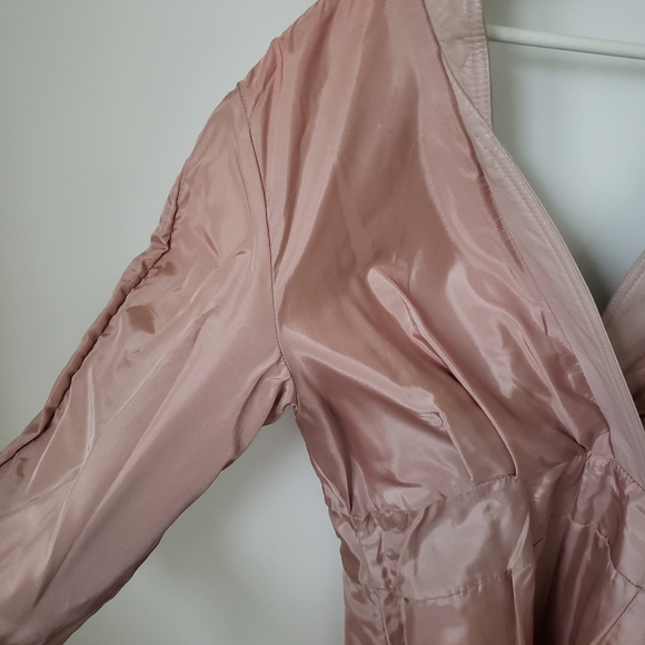 LUXURY VINTAGE Dominic Bellissimo Genuine Leather Dusty Rose Dress - Picture 4 of 16